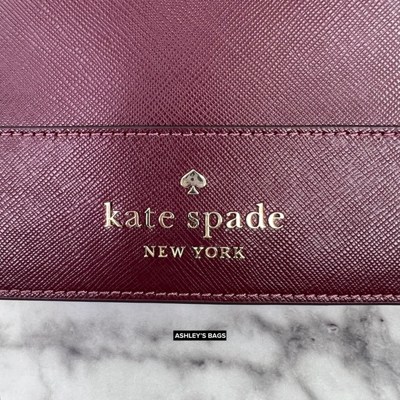 Kate Spade Staci Square Crossbody Handbag In Deep Berry - Picture 2 of 14